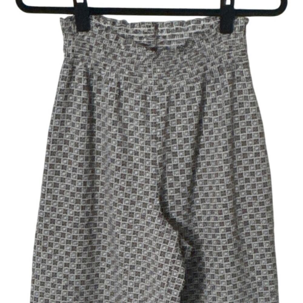 Bishop + Young Super Chill Wide Leg Pant Tile Print Brown Cream Size M - Picture 9 of 11